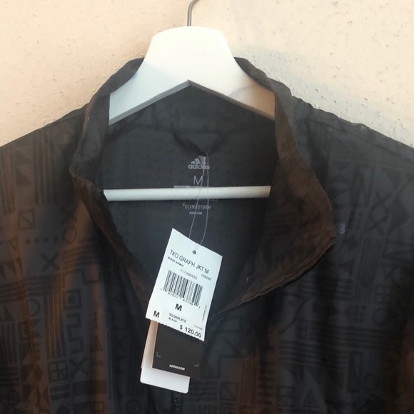 Adidas running jacket men’s medium black TKO GRAPH - Picture 3 of 7